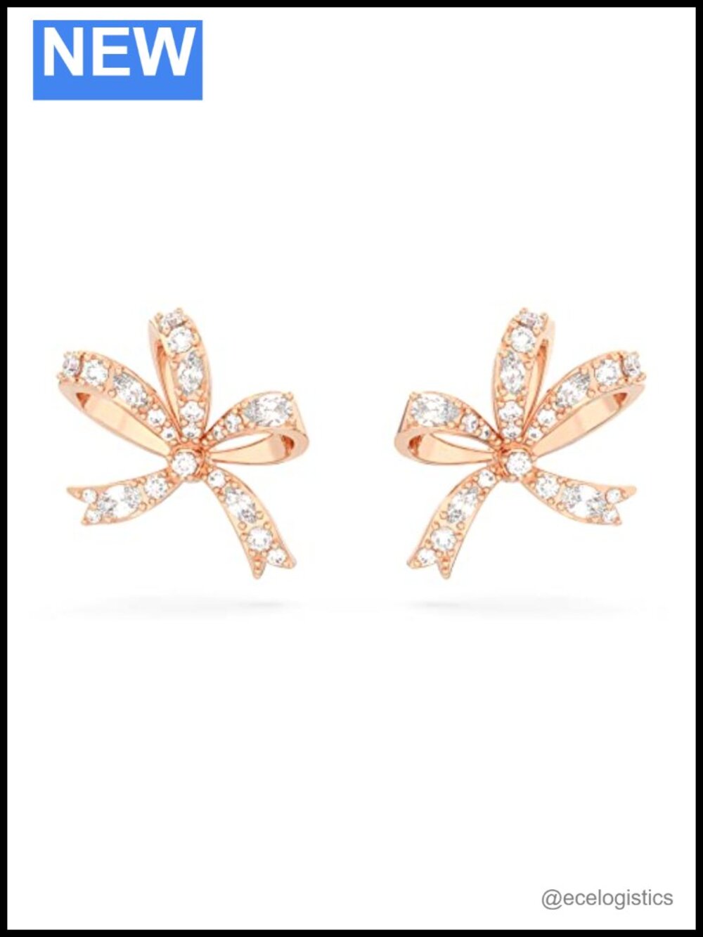 Swarovski Crystal Necklace & Earrings Set Rose-Gold Tone Finish